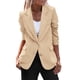 thumbnail image 1 of Blazer PRETTYGARDEN Mujer Manga Larga Solapa Clásica Caqui L, 1 of 8