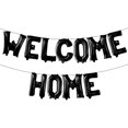 thumbnail image 1 of Banderín con forma de globo Antwhale Welcome Home, 40 cm, papel de aluminio, color negro, 1 of 2