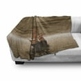 thumbnail image 3 of Nautical Soft Flannel Fleece Blanket, Lonely Ship Sailing in the Ocean with Weathered Grunge Effect Maritime Theme, Cozy Plush for Indoor and Outdoor Use, 50" x 70", Pale Brown Amber, by Ambesonne, 3 of 6
