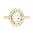 thumbnail image 4 of Rosec Jewels 6x8 mm Oval Lab Grown Diamond Halo Engagement Ring for Women (EF-VS Quality), 18K Yellow Gold, US 4.50, 4 of 8