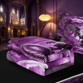thumbnail image 6 of Manfei Retro Dragon Animals Zipper Queen Comforter Set with Fitted Sheet and 2 Pillowcases,Vintage Trees Zipper Bedding Set,Pink Gray,Black Reversible,4pcs, 6 of 8