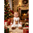 thumbnail image 2 of AIGUR Family Matching Christmas Pajamas Set Plaid and Reindeer Print Holiday Pajamas Sleepwear Dad Mom Kids PJs, 2 of 10