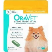 OraVet Dental Hygiene Chew for X-Small Dogs (up to 10 lbs), Dental Treats for Dogs, 30 Count