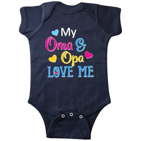 

Inktastic My Oma and Opa Love me with Hearts Gift Baby Boy or Baby Girl Bodysuit