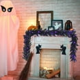 thumbnail image 2 of Costway 9ft Pre-lit Christmas Halloween Garland Black w/ 50 Purple LED Lights, 2 of 12