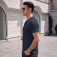 thumbnail image 4 of Yifymode Men's Crewneck Short Sleeve T Shirts, Regular Fit Mesh Ice Silk Casual Tops, Quick Dry Breathable Basic Tees for Daily Sports Workout, 4 of 9