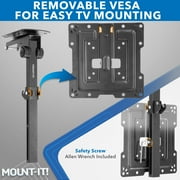 Mount-It! Flip-Down Ceiling TV Mount, Fits Screen Size 23-55 , 44 lb. Capacity, Adjustable Height, Works With Slanted Ceiling