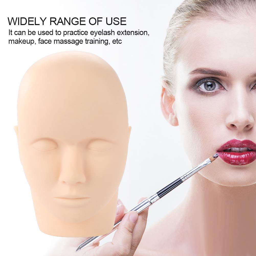 Cosmetology Mannequin Doll Face Head Model for Make Up Eyelash Eye Lashes Extensions Practice Face Painting Makeup Pro Rubber Eyelash Extension Practice Tool Eyelash Mannequin Head
