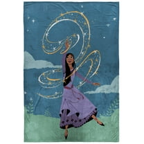 Disney Wish Kids Plush Bed Blanket, Twin, 62 x 90, Blue and Purple