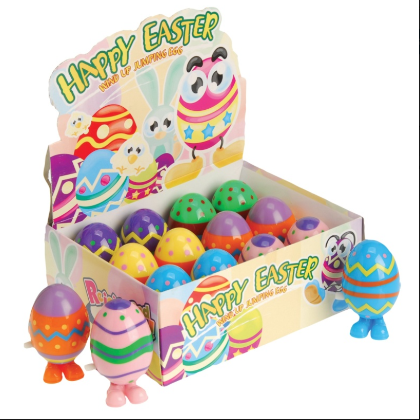 Wind Up Easter Eggs Colorful Decorated Hopping 12 Pack