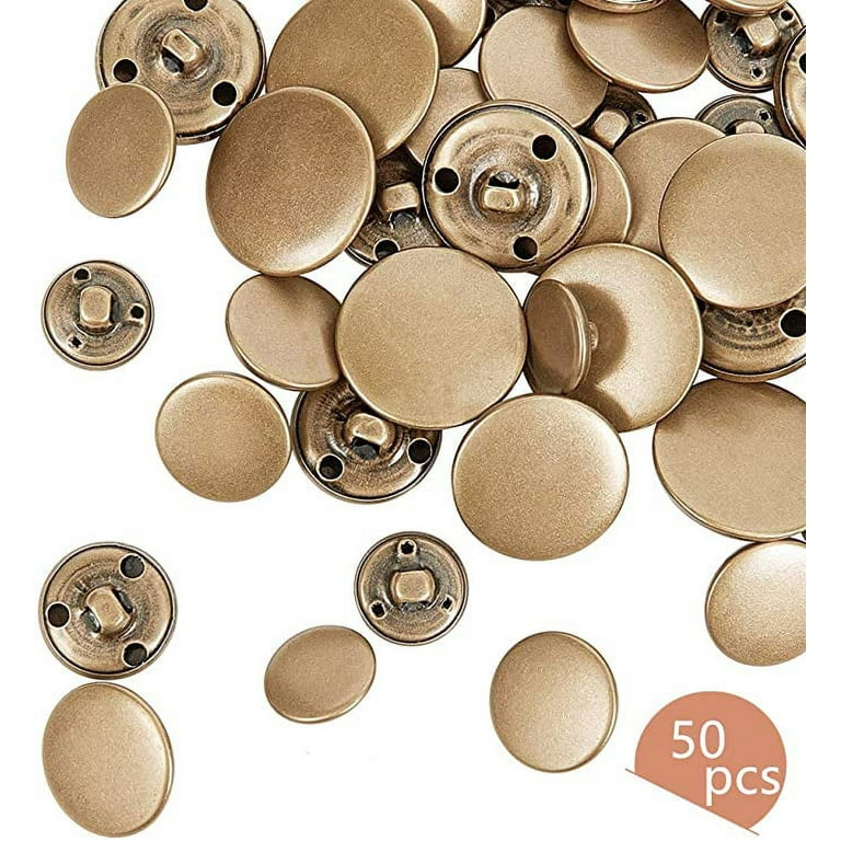 ★人気★【WOOALONG】★Antique button semi-over blaze.r★ 50pcs Metal Blazer Button Set Brass Vintage Shank Buttons