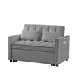 thumbnail image 4 of Pull Out Sofa Daybed, Loveseat Sleeper Sofa Bed Chaise with Pillow, Convertible Sofa Day Bed Lounge Seat for Living Room Bedroom Apartment, Grey, 4 of 8
