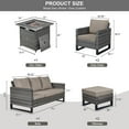 thumbnail image 7 of POCASSY 6 Piece Outdoor Wicker Rattan Sofa Seating Group with Cushions, 7 of 7