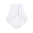thumbnail image 3 of iiniim Kids Big Girls High Low Chiffon Dance Skirt for Lyrical Ballet Latin Jazz Stage Performance 6-16 White 8, 3 of 7
