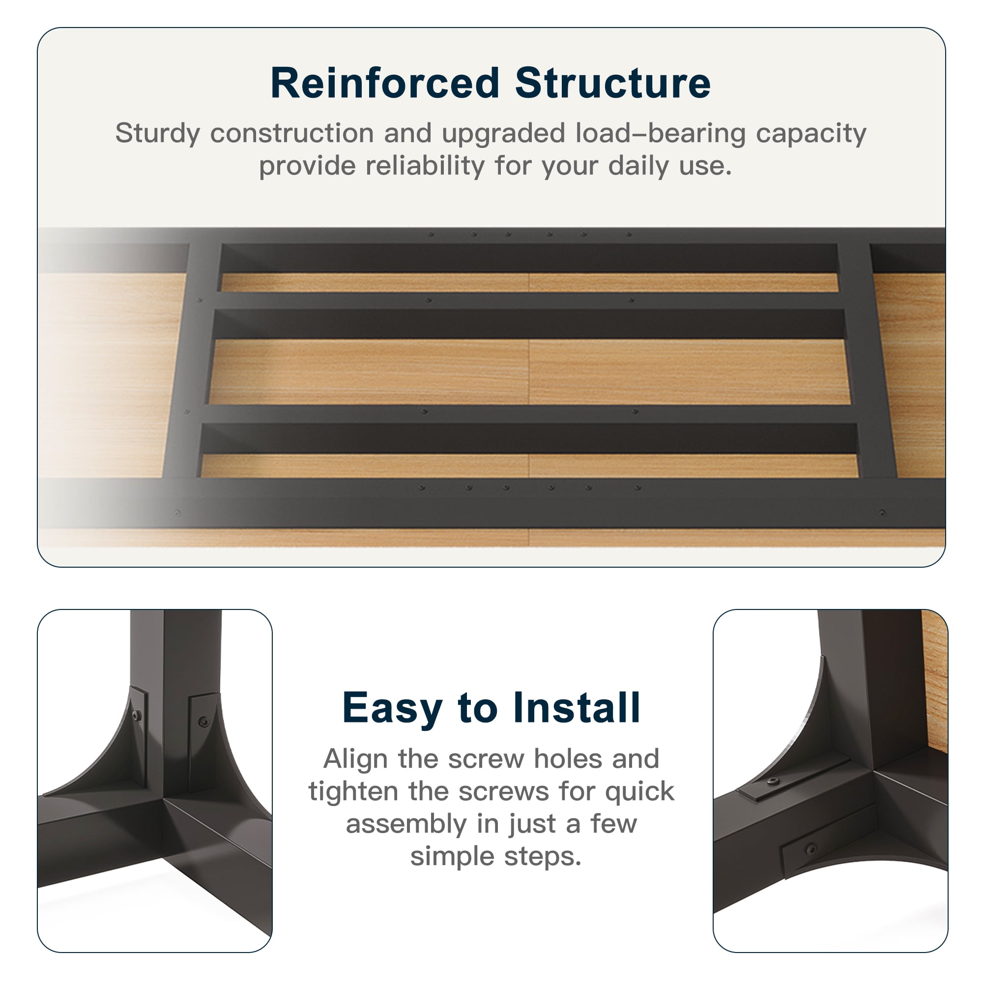 Demi Bonn 78" Farmhouse Dining Table, Wood Rustic Kitchen Table for 8 People, Large Rectangular Dinner Table for Dining Room, Home Office, Living Room Furniture, Beige