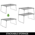 thumbnail image 3 of mDesign Metal Stackable Closet Storage Organizer Shelf, 4 Pack - Dark Gray, 3 of 8