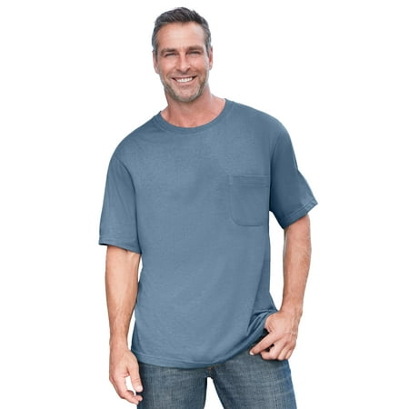Boulder Creek By Kingsize Men's Big & Tall Heavyweight Crewneck Pocket T-Shirt