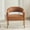 Brown, variant on Upholstered PU Open Back Accent Armchair In With Weathered Rubberwood Legs For Living Room And Dining Room