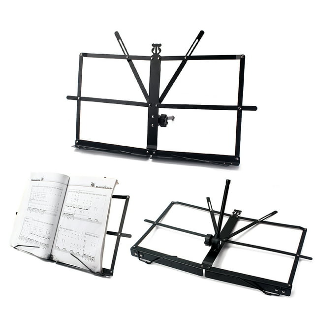 IFANLANDOR Support de Musique Pliant pour Guitare avec Design à Ressort et Repose-Pieds en Caoutchouc Acier Noir 1 Pce