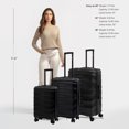 thumbnail image 5 of DUKAP RAV 3-Piece Hardside Luggage Sets with Spinner Wheels, Handle and Trolley, (20"/24"/28"), Black, 5 of 7