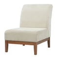 thumbnail image 3 of Christopher Knight Home Modern Mid-Century Fabric Upholstered Accent Slipper Chair, Beige+Walnut, 3 of 10