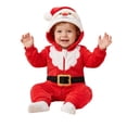 thumbnail image 5 of Baby Newborn Santa Christmas Hood Onesie Infant Toddler Zipper Jumpsuit, 5 of 9