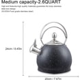 thumbnail image 3 of Creative Home 2.5 Qt. Stainless Steel Whistling Tea Kettle, Opaque Black with Speckle, 3 of 7
