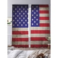 thumbnail image 3 of Sheer Curtains 84 Inches Long, American Flag Light Filtering Window Curtains for Living Room/Bedroom, USA Flag Retro Rod Pocket Voile Sheer Curtain Drapes, 52"W x 84"L, 2 Panels, 3 of 8
