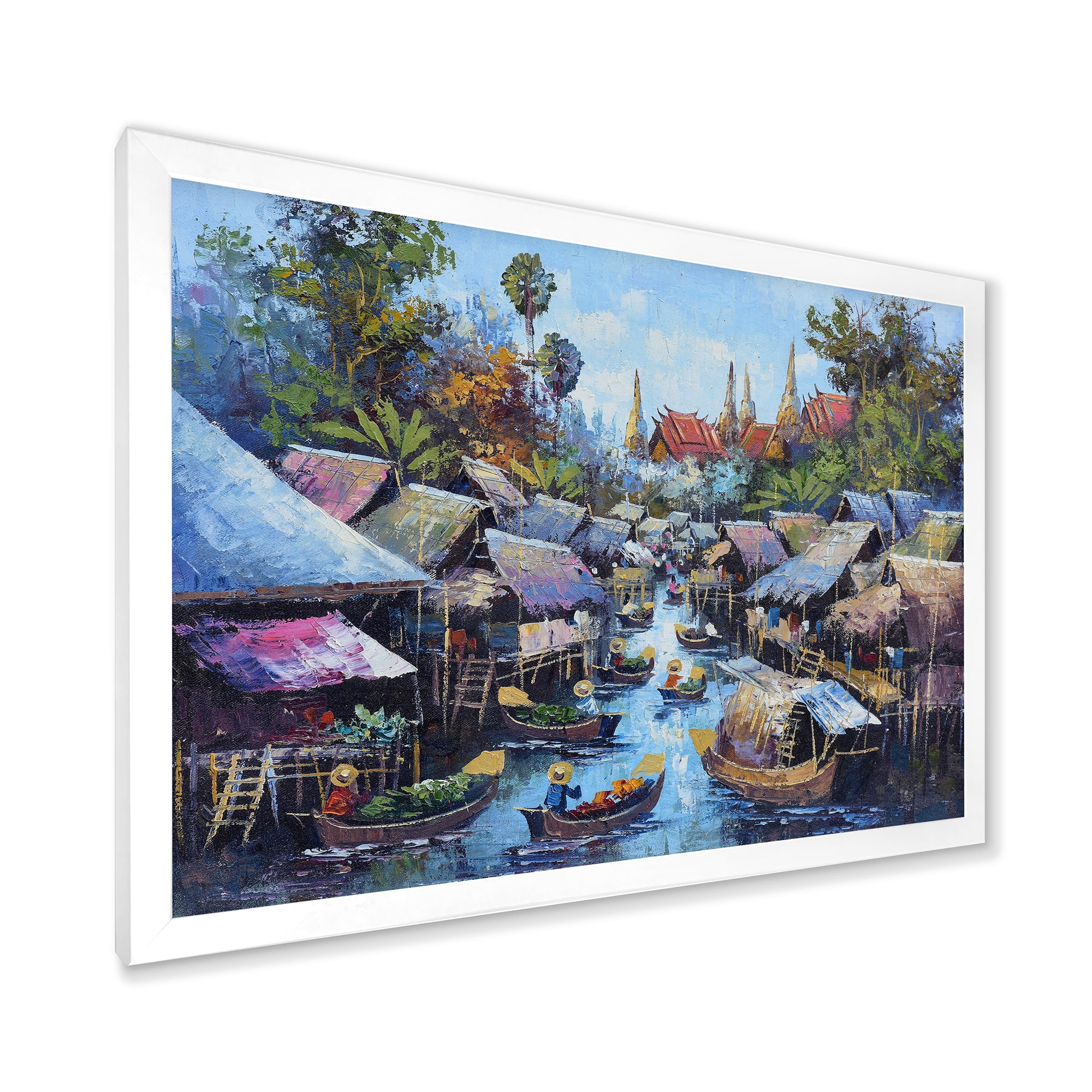 Designart 'Ancient Waterside Life I' Traditional Framed Art Print