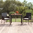 thumbnail image 1 of vidaXL Garden Table with Wooden Top Black 90x90x75 cm Poly Rattan, 1 of 4