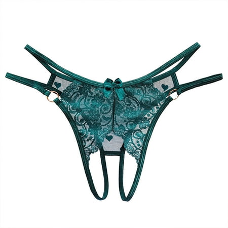 

Scyoekwg Women S Thong Panties Lace Underwear Lingerie Panties Hollow Ladies Underwear Underpants Lingerie Cheeky Panties Soft Solid Color Breathable Comfortable Briefs Underpants Green Free Size