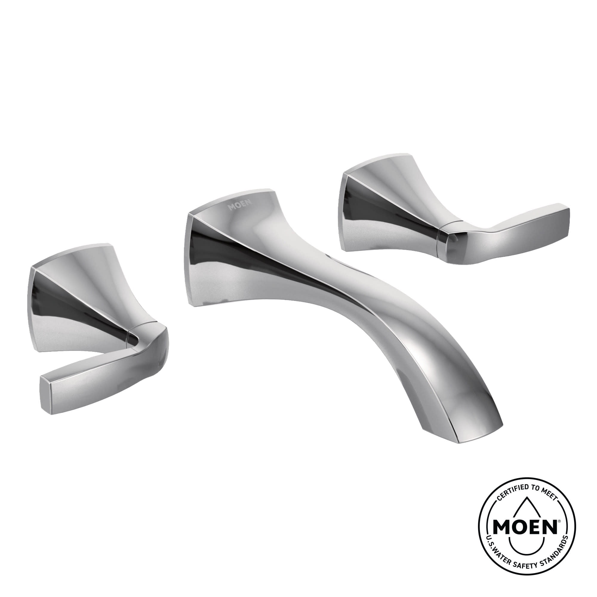 Moen T6906NL Voss Two Handle Wall Mount Bathroom Sink Faucet in Polished Nickel