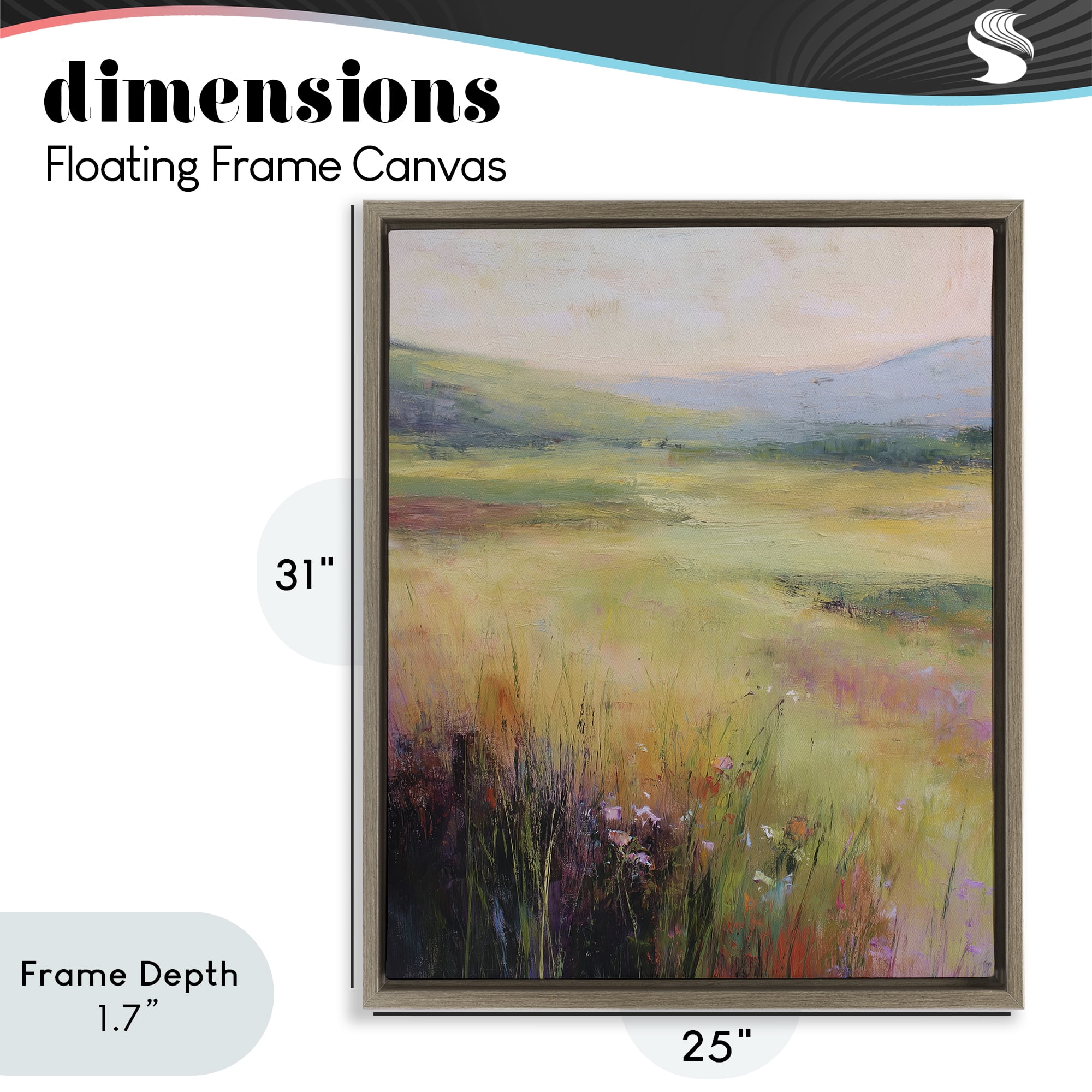 Stupell Industries Green Valley View Brown Framed Floater Canvas Wall Art, design by Svetlana Aleynikova