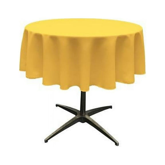 TCpop51R-YellowDrkP47 Polyester Poplin Tablecloth, Dark Yellow - 51 in. Round