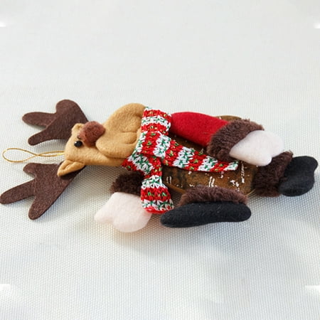

Christmas Santa Pendant with Short Legs Smooth Cloth Fiber Toy Doll for Home Inside Fireplace Decoration