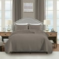 thumbnail image 6 of Moonlight20015 California King Quilt Set Reversible Lightweight Bedspread with 2 Shams All-Season Comfort in Beige, 6 of 12