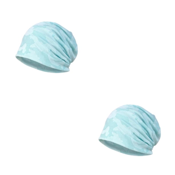 Jumpingount Verano Cool Running Cap Caps Elástico Tocado Pañuelo Béisbol Montar Beanie Imprimir Portable Hombres Mujeres Sombreros Luz Azul claro 2piezas