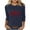 Navy, variant on Womens Tops Plus Size 3/4 Sleeve Floral Print Round-neck Casual Fall Winter Blouses Shirts Top 1-Green S