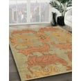 thumbnail image 3 of Ahgly Company Machine Washable Indoor Square Abstract Papaya Orange Area Rugs, 5' Square, 3 of 7