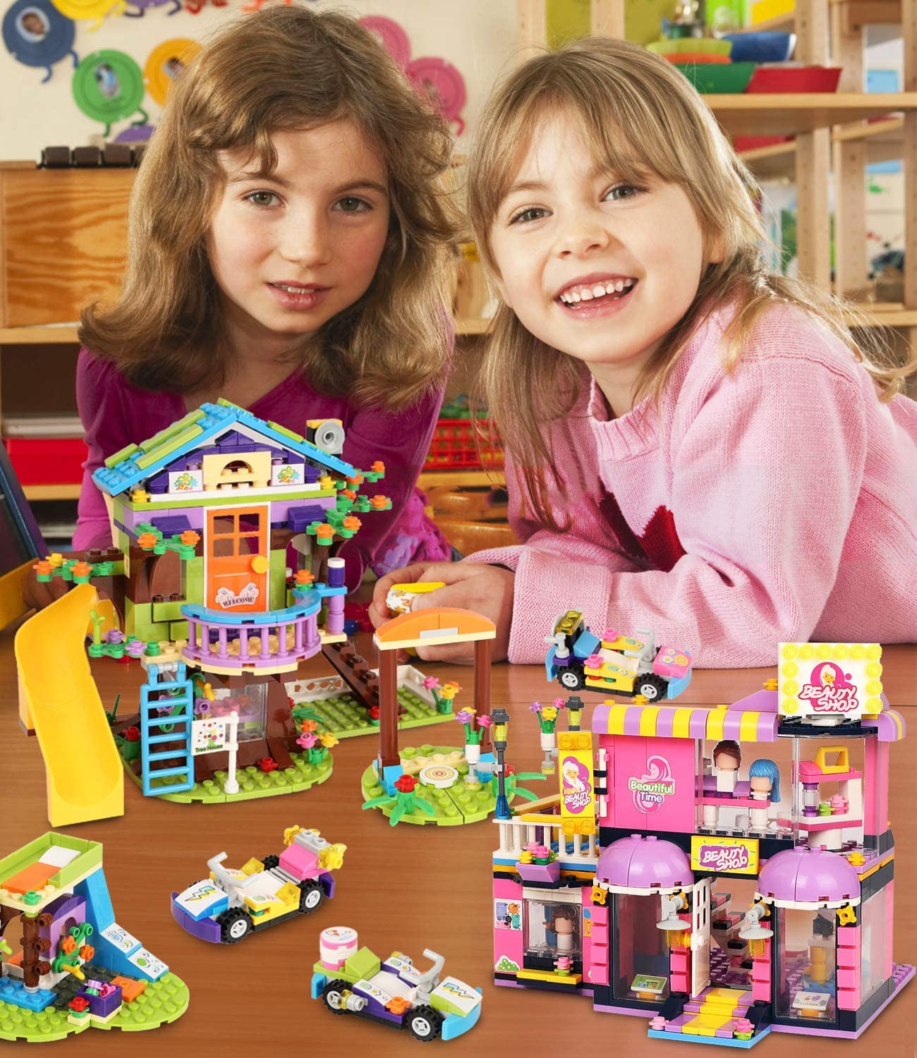 Friends Building Blocks Kit, 1193 Pcs ENP Building Toy for Kids, Tree House Hair Salon Stem Toy, Gifts for Boys Girls Ages 6-12