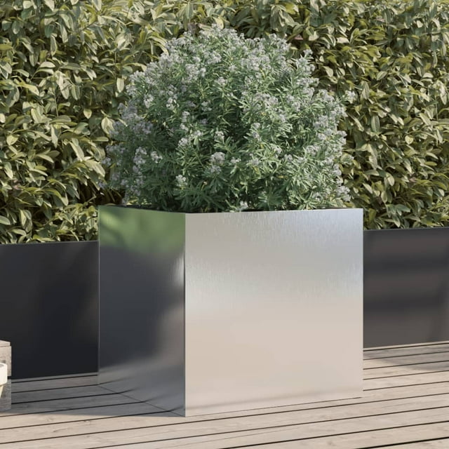 vidaXL Jardinière Argent 49x47x46 cm Acier Inoxydable