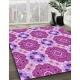 thumbnail image 3 of Ahgly Tapis d'Intérieur Lavable en Machine Carré Violet Transitionnel, 7 Pieds Carré, 3 of 7