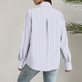 thumbnail image 5 of Kaemgyyd Work Tops for Women Button down Plus Size Office Blouse Casual Striped Long Sleeve Beach Shirt Cover Up, 5 of 6