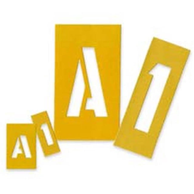 Chartpak CHA01550 Painting Stencil Numbers-Letters- 1in.- Yellow