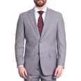 thumbnail image 4 of Raphael Men's Gray Regular Classic Fit Wool-touch Two Button Two Piece Suit, 4 of 5