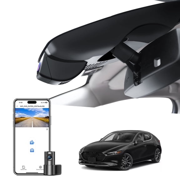 Mangoa Dash Cam 4K Front and Rear 1080p Starvis Sensor for Mazda 3 2019 2020 2021 2022 2023(Model A), Integrated OEM Look, UHD 2160P Video, WiFi & App, GPS, 128GB Card