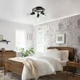 thumbnail image 7 of 3-Light Semi-Flush Mount Ceiling Light 15.3" Black Dining Room Light Fixture with Clear Glass Lampshade, 7 of 7