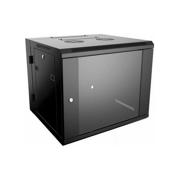 4xem 4XRACK9UD 9u 19in Wall Mounted Server Wall Equipment Rack Cabinet 24in Depth