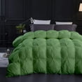 thumbnail image 1 of Moss All Season Down Pin-Tuck Comforter- Eastern King Size 118 x 110 Inches 1 pc Pinch Pleated Comforter 600 GSM & 4-Corner Tab's 100% Egyptian Cotton- Moss Solid, 1 of 15