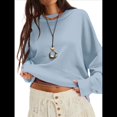 thumbnail image 2 of Sudadera Corta de Larga con Cuello Redondo para Mujer, Lindas y Holgadas. Azul M, 2 of 10